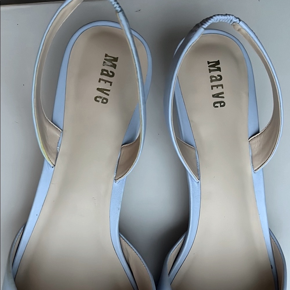 Maeve Light Blue Slingback Heels - Picture 6 of 13